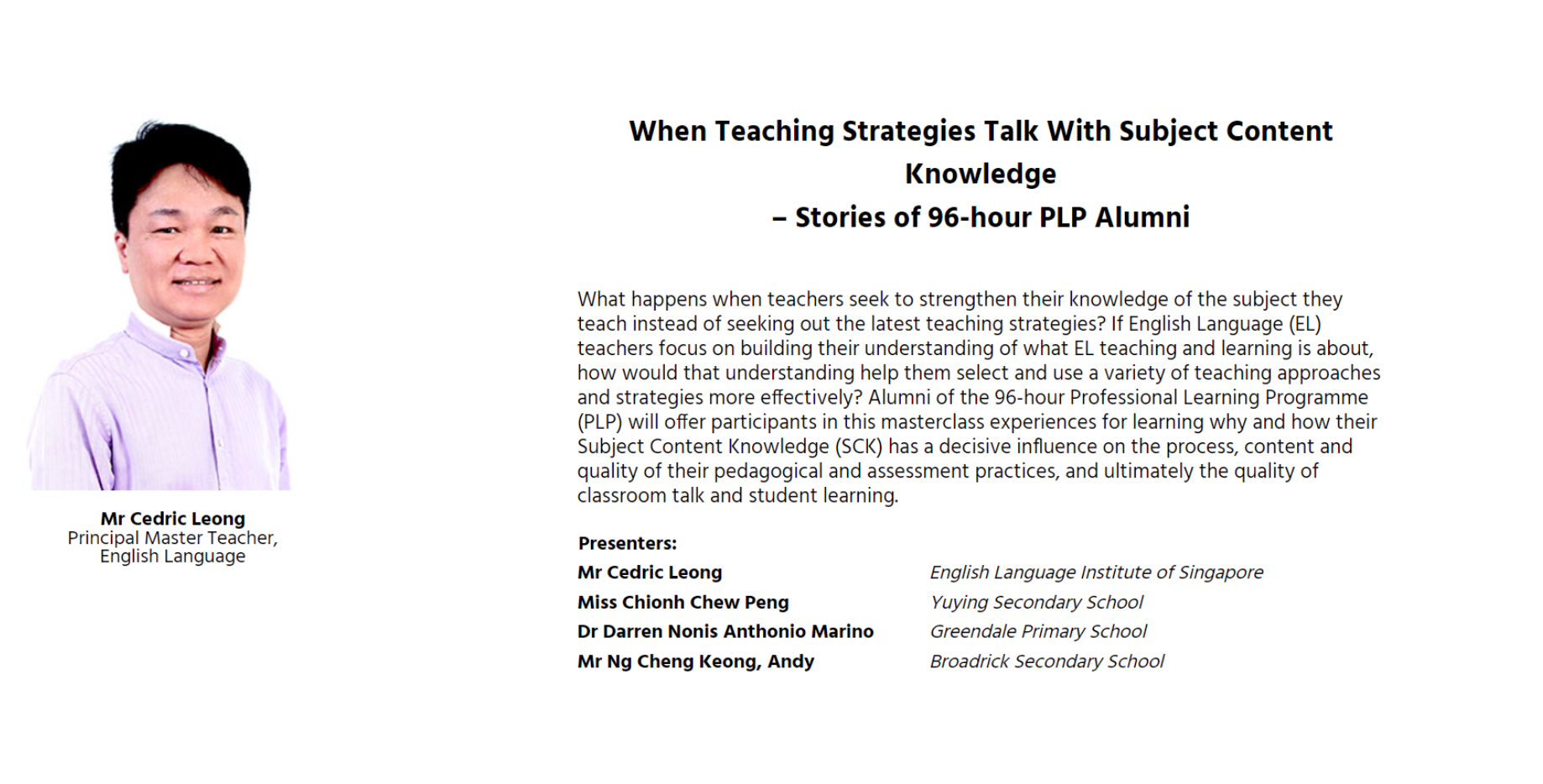 When Teaching Strategies Talk with SCK